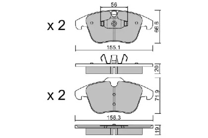 Комплект тормозных колодок (AISIN: BPFO-1003)